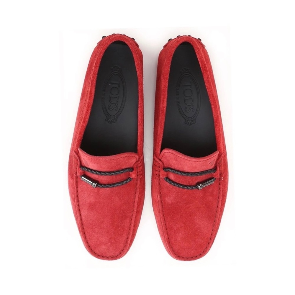 Tod's Gommino Leather Suede Driver Loafer in Half Red 41